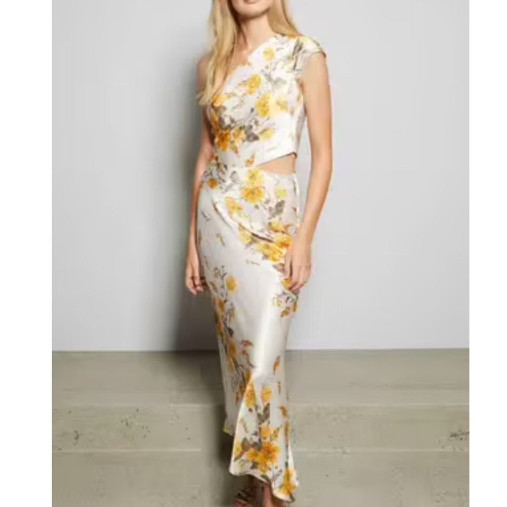 Floral Yellow and White Women's Dress